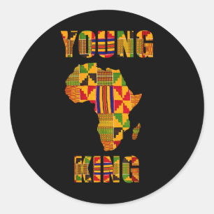 Sticker Rond Cool Africain Kente Art Hommes Garçons Enfants Afr