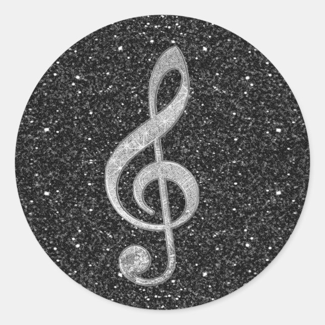 Sticker Rond Cool argent parties scintillant effet brillant tre (Devant)
