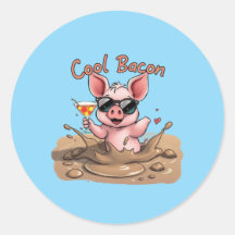 "Cool Bacon" Piglet in Sunglasses
