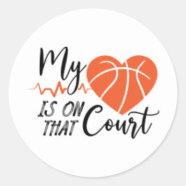 Sticker Rond cool basketball sport maman mot art