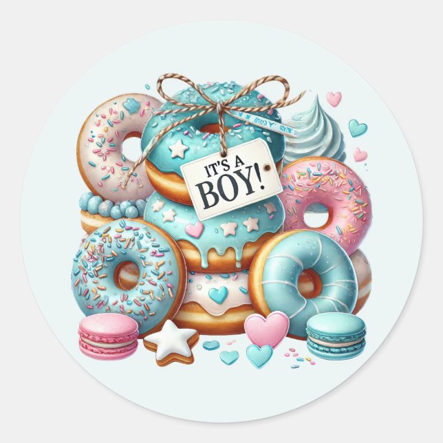 Sticker Rond Cool bébé garçon douche doux (Devant)