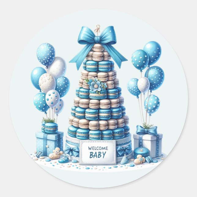 Sticker Rond Cool bébé garçon douche doux (Devant)