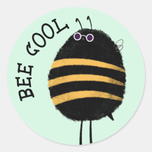 Sticker Rond Cool Bee