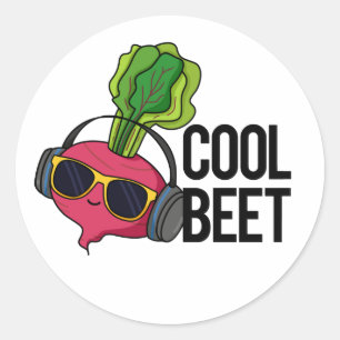 Sticker Rond Cool Beet Funny Veggie Pun