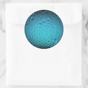 Sticker Rond Cool Bleu gouttes d'eau