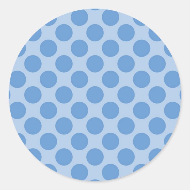 Sticker Rond Cool Bleu Pois Motif sur Blue Cute Cadeaux (Devant)