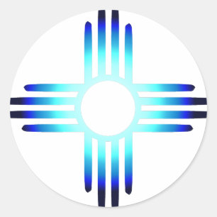Sticker Rond Cool Blue Zia