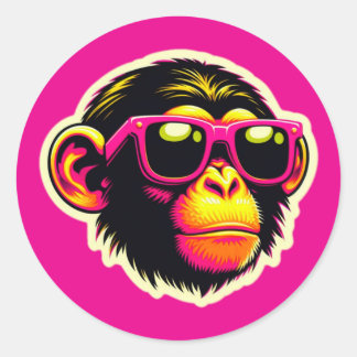 STICKER ROND COOL CHIMP 2