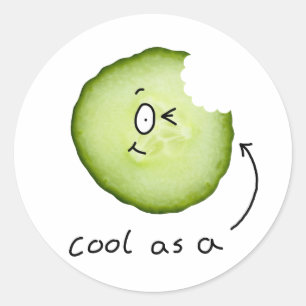 Sticker Rond cool comme collant de concombre