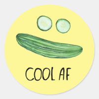 Cool comme concombre "Cool AF" Funny Watercolor