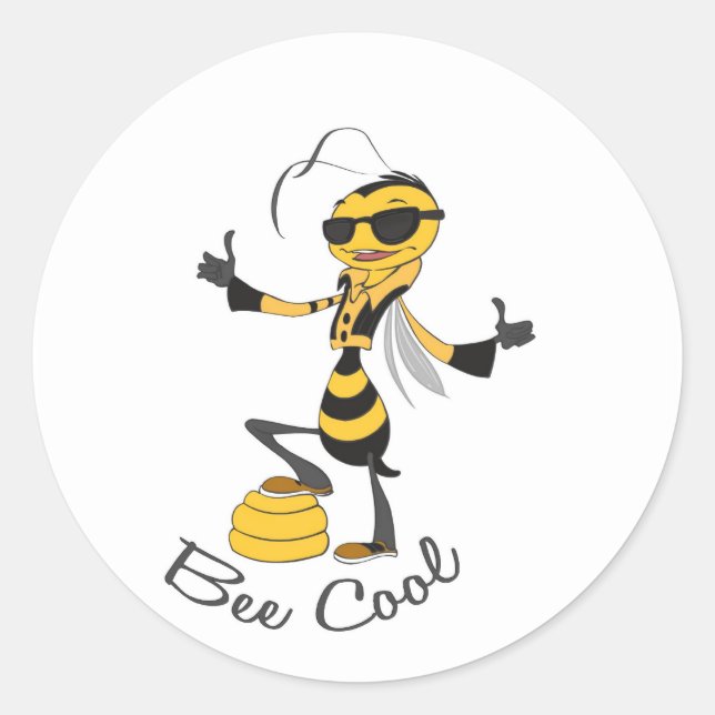 Sticker Rond Cool d'abeilles (Devant)
