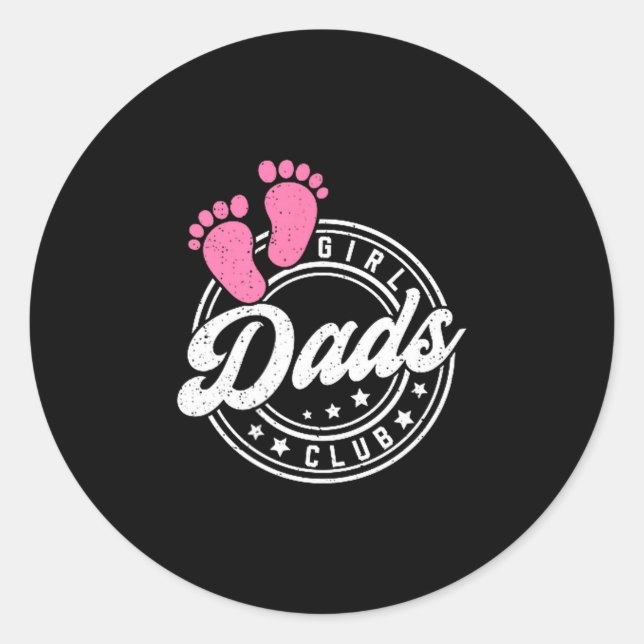 Sticker Rond Cool Dads Club Father's Day From Daughter Funny Da (Devant)