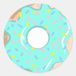 Sticker rond cool doughnut sucré