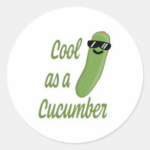 Sticker Rond Cool en Concombre ! Carton en concombre