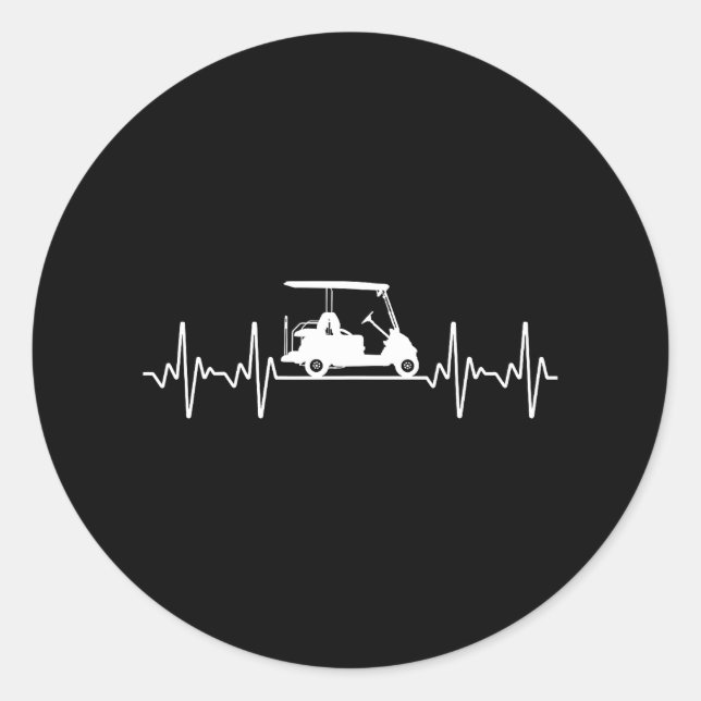 Sticker Rond Cool Golf Panier Art Pour Golfer Golf Lover & (Devant)