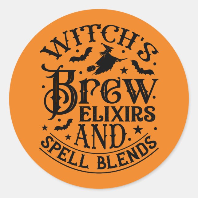 Sticker Rond Cool Halloween sorcières Brew (Devant)