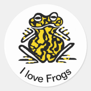 Sticker Rond Cool J'aime FROGS - Conservation - Nature