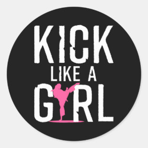Sticker Rond Cool Karate Cadeau Kickboxing Karate Lover Taekwon