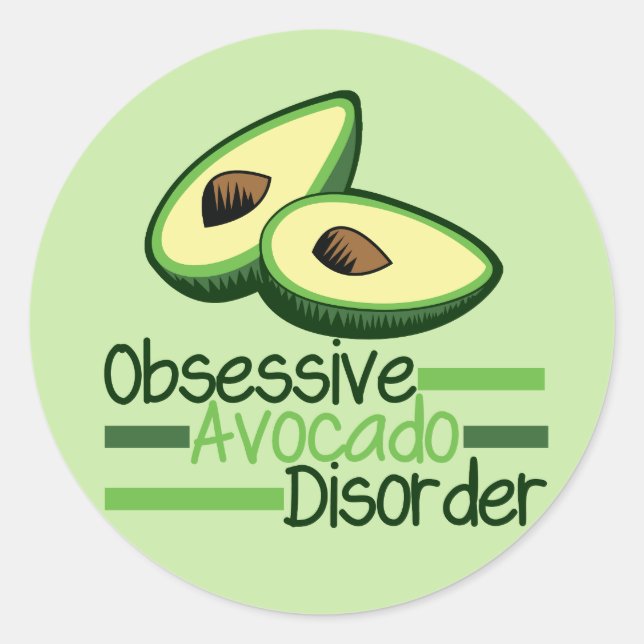 Sticker Rond Cool Obsessionnel Avocado Disorder Green (Devant)