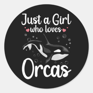 Sticker Rond Cool Orca Whale Design Pour Filles Femmes Enfants