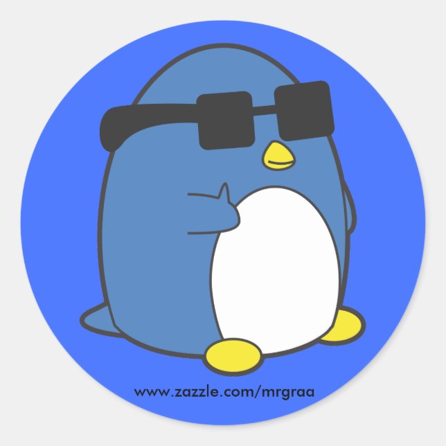 Sticker Rond Cool Penguino (Devant)