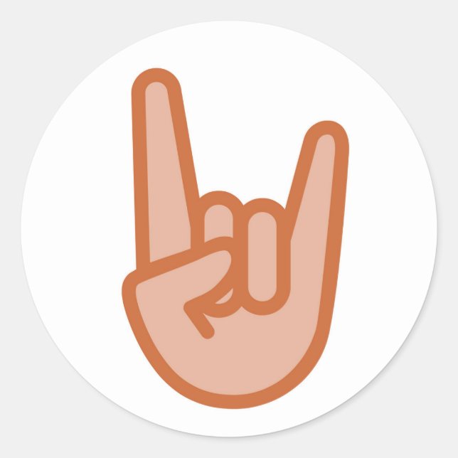 Sticker Rond Cool Rock On Hand Emoji (Devant)