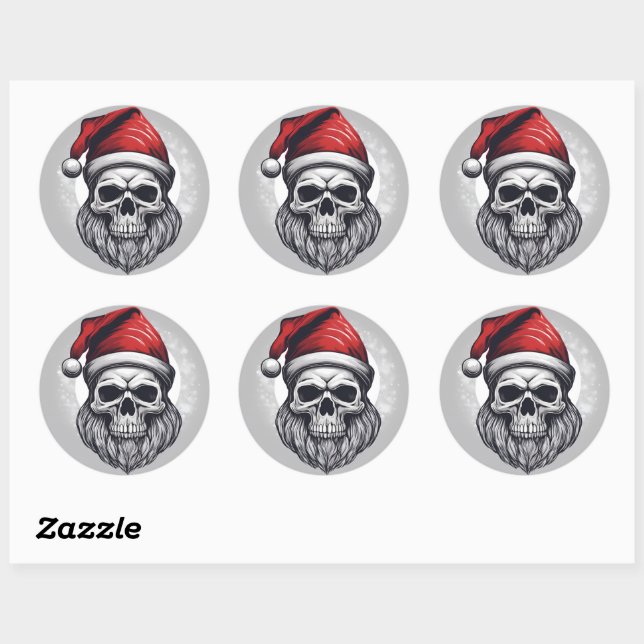 Sticker Rond Cool Santa (Feuille)