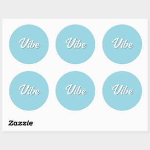 Sticker Rond Cool simple Retro Vibe Bleu