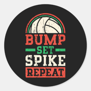 Sticker Rond Cool Volleyball jeu de bosses Spike répéter