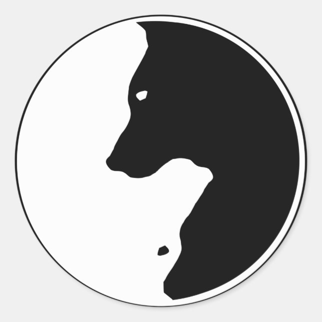 Sticker Rond Cool Yin Yang Dog Labrador (Devant)