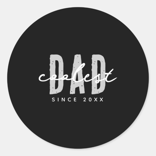 Sticker Rond Coolest Dad Since 20xx Modern Simple Preppy  (Devant)