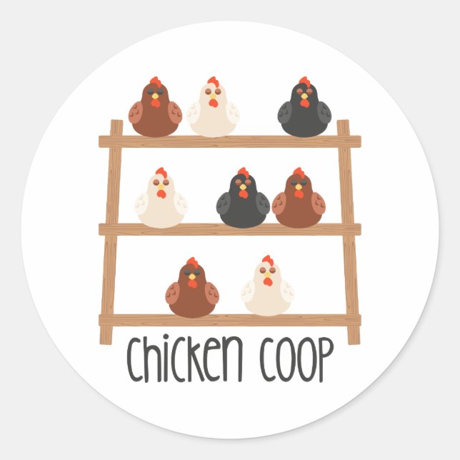 Sticker Rond Coop de poulet (Devant)