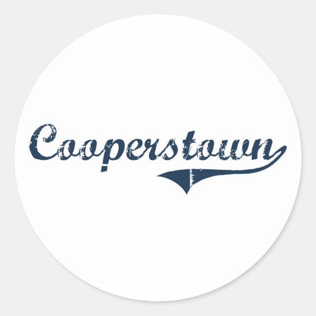 Sticker Rond Cooperstown New York Classic Design (Devant)
