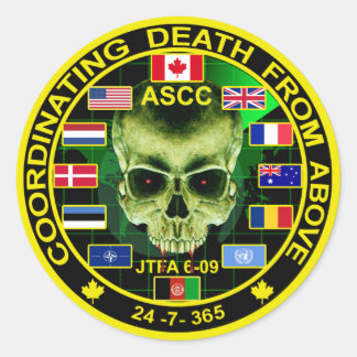 Sticker Rond Coordination de la mort depuis le haut
