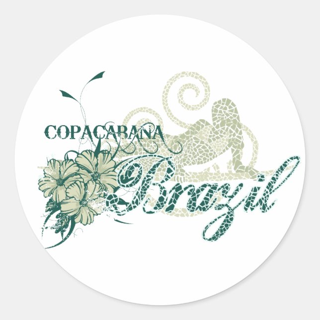 Sticker Rond Copacabana Brésil Tshirts et cadeaux (Devant)