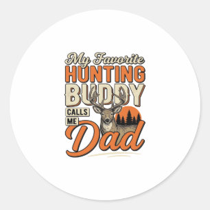 Sticker Rond Copain de chasse préféré m'appelle papa vintage ce