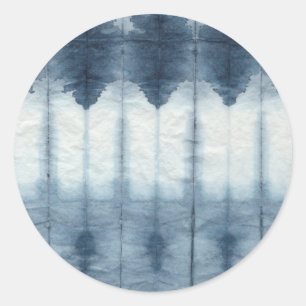Sticker Rond Copie de Shibori Indigio