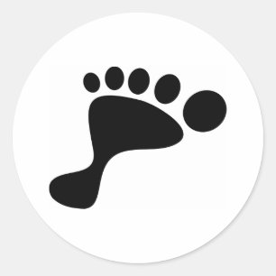 Sticker Rond Copie noire de pied