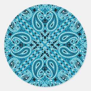 Sticker Rond Copie occidentale d'écharpe de Bandana de Paisley