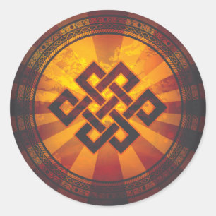 Sticker Rond Copie sans fin vintage de noeud