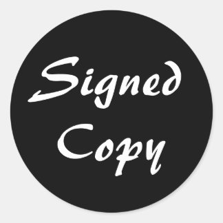 Sticker Rond Copie signée en noir et blanc