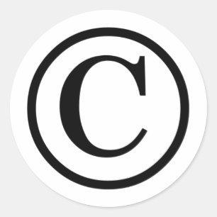 Sticker Rond Copyright, symbole...