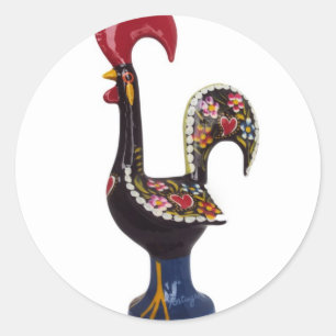 Sticker Rond Coq chanceux portugais