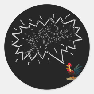Sticker Rond Coq de café