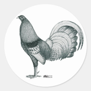 Sticker Rond Coq de combat Crele ou DOM