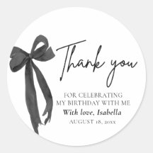 Coquette Black Bow moderne Merci d'anniversaire