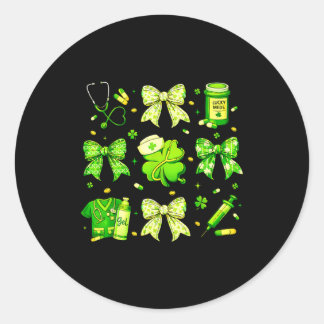 Sticker Rond Coquette Bow Tie Nurse Funny For Girl Women St Pat