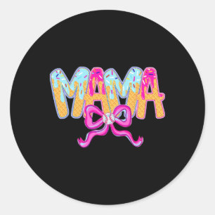 Sticker Rond Coquette Bow Vendre Mama Ice Cream Drippin Vendre