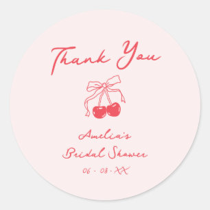 Sticker Rond Coquette Cherry Fête des mariées Merci Favoriser