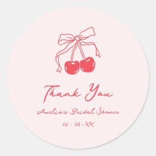 Sticker Rond Coquette Cherry Fête des mariées Merci Favoriser